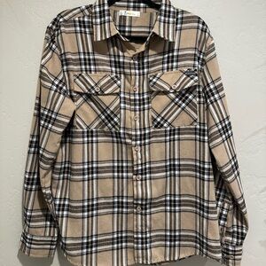 Men’s Tan & Brown Flannel Shirt